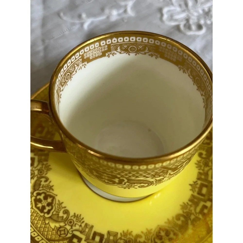 Cauldon China England Yellow Coffee Demitasse for Ovington Bros New York